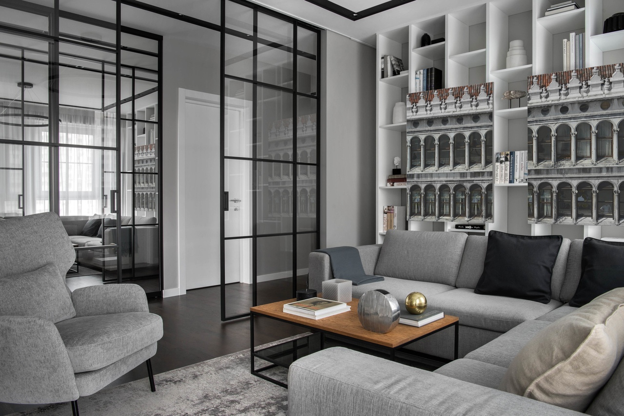 Простые и стильные интерьеры квартир серый