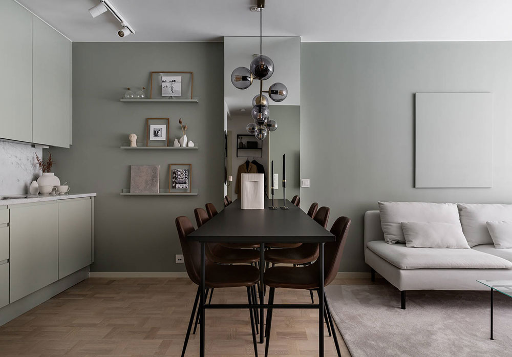 Красивый интерьер квартиры площадью 43 м² в стиле минимализм