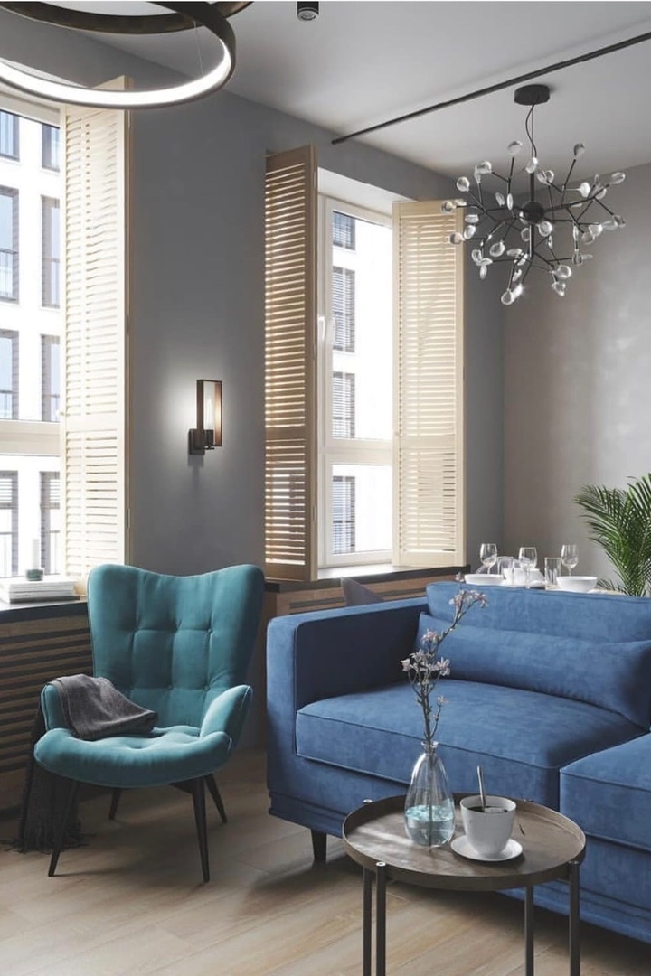 Простая элегантность: стильный интерьер однокомнатной квартиры площадью 42,5 м2