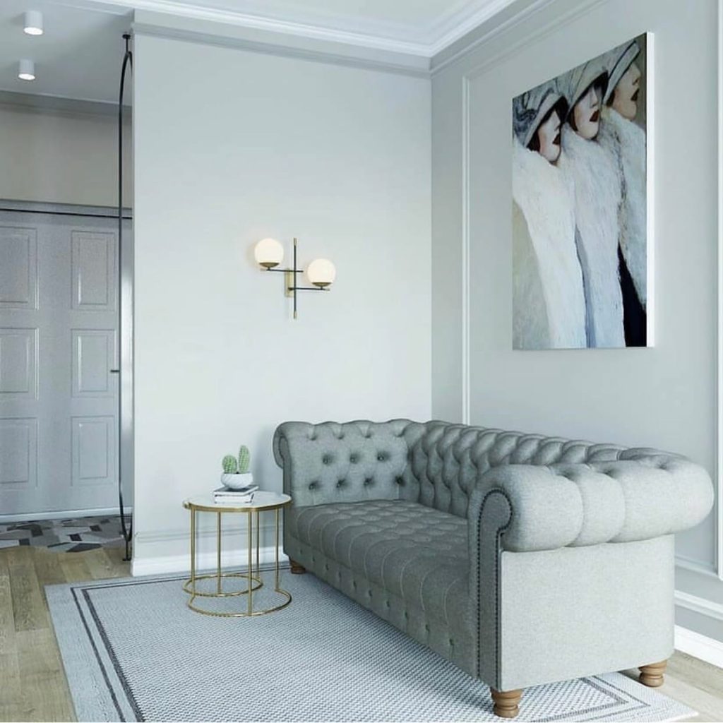 Интерьер однокомнатной квартиры классика диван